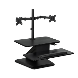 Mount-It! MI-7914 Sit-Stand Standing Desk Converter With Dual Monitor Mount Combo, 22"H x 31"W x 21"D, Black