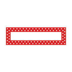 Barker Creek Double-Sided Desk Tags/Bulletin Board Signs, 3 1/2" x 12", Red-And-White Dot, Pre-K To 6th Grade, Pack Of 36