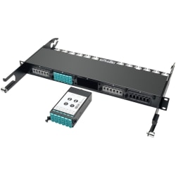 Tripp Lite 12-Fiber Patch Panel 2 MTP/MPO to 12 LC 10Gb Breakout Cassette - 2 x MTP/MPO, 12 x LC - 14 Port(s) - 14 x RJ-11 - 12 x"