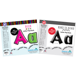 Barker Creek Letter Pop-Outs, 4", Neon Lights, Set Of 510 Pop-Outs
