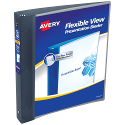 Avery® Flexible View 3 Ring Binder, 1" Round Rings, Gray, 1 Binder