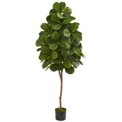 Nearly Natural Fiddle Leaf Fig 72"H Artificial Tree With Pot, 72"H x 17"W x 17"D, Green