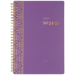 2024-2025 Cambridge® WorkStyle® Balance Weekly/Monthly Academic Planner, 5-1/2" x 8-1/2", Purple Swirl, July 2024 To June 2025, 1606-200A-19