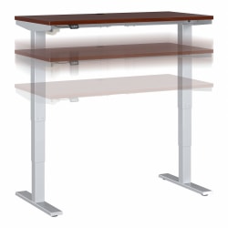 Move 40 Series by Bush Business Furniture Electric 48"W Height-Adjustable Standing Desk, 48" x 24", Hansen Cherry/Cool Gray Metallic, Standard Delivery