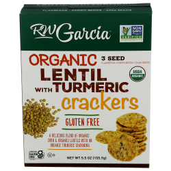 RW Garcia Organic Crackers, Lentil With Turmeric, 5.5 Oz, Total Qty 6