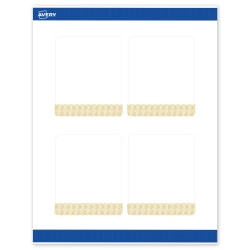 Avery® Printable Labels With Sure Feed® Technology, S00-EWT, Rectangle, 4" x 3-1/3", Matte White With Preprinted Gold Lace Trim Pattern, Pack Of 40
