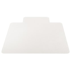 Deflecto SuperGrip Vinyl Chairmat For Hard Floor and Carpet up to 3/8" Thick, 53" x 45" Width, Lip Size 25" x 12" Width, Clear, 1 Chairmat