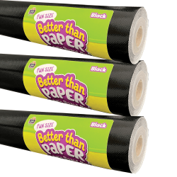 Teacher Created Resources Fun-Size Better Than Paper Bulletin Board Rolls, 18" x 12', Black, Pack Of 3 Rolls