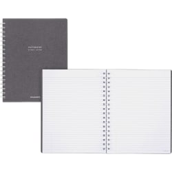 AT-A-GLANCE® Signature Collection™ Twin-Wire Notebook, 7 1/4" x 9 1/2", Legal Ruled, 80 Sheets, Heather Gray (YP14445)