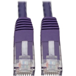 Tripp Lite Cat6 Cat5e Gigabit Molded Patch Cable RJ45 MM 550MHz Purple 15ft - 128 MB/s - Patch Cable - N200015PU