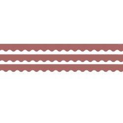 Teacher Created Resources Scalloped Border Trim Rolls, 50’, Deep Rose, Pack Of 3 Rolls