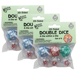 Koplow Games 20-Sided Double Dice Set, 6 Per Pack, Set Of 3 Packs