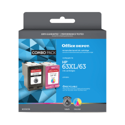 Office Depot® Brand Remanufactured High-Yield Black And Tri-Color Ink Cartridge Replacement For HP 63XL, 63, Pack Of 2, OD63XLK63C