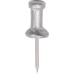 Gem Office Products Aluminum Pushpins - 0.5" Diameter - for Notice - 100 / Box - Aluminum - Plastic, Aluminum, Aluminum