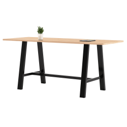 KFI Studios Midtown Bistro-Height Laminate Rectangular Conference Table, 41"H x 96"W x 36"D, Maple/Black