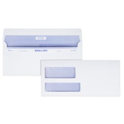 Quality Park® #9 Reveal-N-Seal® Business Security Double-Window Envelopes, Left Windows (Top/Bottom), Self Seal, White, Box Of 500