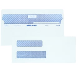 Quality Park® #8 Reveal-N-Seal® Business Security Double-Window Envelopes, Left Windows (Top/Bottom), White, Box Of 500