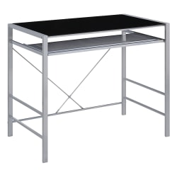 Office Star™ Zephyr 36"W Computer Desk, Silver/Black