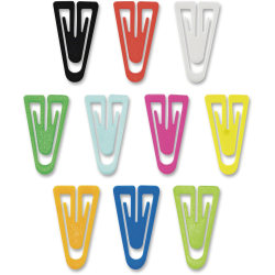 Gem Office Products Triangular Paper Clips, Box Of 200, Large, Assorted Colors