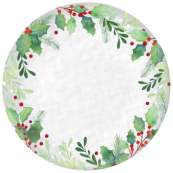 Amscan 431228 Christmas Holly Round Melamine Platters, 14", Multicolor, Set Of 2 Platters