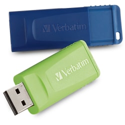 Verbatim 64GB Store 'n' Go USB Flash Drive - 2pk - Blue, Green - 64GB - 2pk - Blue, Green
