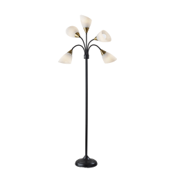 Adesso® Simplee 5-Light Floor Lamp, 67"H, White/Black