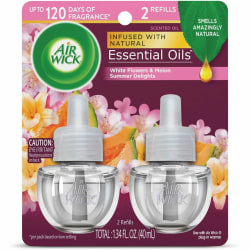 Air Wick Summer Delights Sweet Melon and Subtle Vanilla Scented Oil Warmer Refill, 0.67 oz, 2-Pack