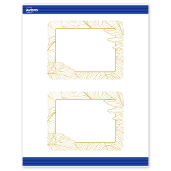 Avery® Printable Postcards With Sure Feed® Technology, 4-1/4" x 5-1/2", Matte White With Gold Florals, Pack Of 20
