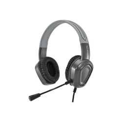 Techprotectus USB Noise Cancelling Headset, With Boom Mic, 3.5mm Connector, Gray, TP-H16-3.5BN