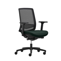 WorkPro® Expanse Antimicrobial Vinyl/Mesh Mid-Back Executive Office Chair, Black