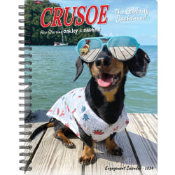 2024 Willow Creek Press Weekly Engagement Planner, 6-1/2" x 8-1/2", Crusoe the Dachshund, January To December