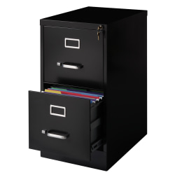 WorkPro® 22"D Vertical 2-Drawer File Cabinet, Black