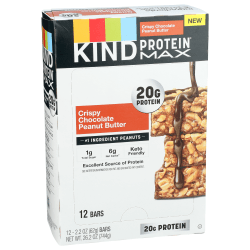 KIND Protein Max Bars, Crispy Chocolate Peanut Butter, 2.2 Oz, Total Qty 12