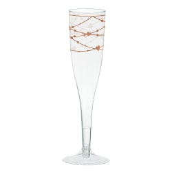 Amscan Navy Bride Champagne Glasses, 5.5 Oz, Clear, Pack Of 16 Glasses