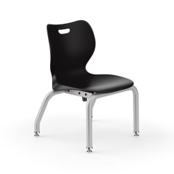 HON Smartlink 4-Leg Plastic Stackable Chairs, Onyx, Set Of 4 Chairs