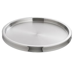 Erwyn Products Stainless Steel Round Trays, 2-Tone, 13-1/2", Silver, Total Qty 6