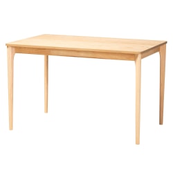 Baxton Studio Sherwin Mid-Century Modern Dining Table, 29-1/2"H x 47-1/4"W x 29-15/16"D, Natural Oak