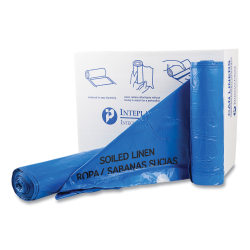 Interplast Group Draw Tuff Institutional Draw Tape Can Liners, Drawstring, 30 gal, 1 mil, 30.5" x 40", Blue, 25 Bags/Roll, 8 Rolls/Carton