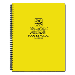 Rite in the Rain All-Weather Spiral Notebooks, Commercial Pool & Spa Log, 8-1/2" x 11", 94 Pages (47 Sheets), Yellow, Pack Of 6 Notebooks
