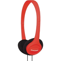 Koss KPH7 On-Ear Headphones - Stereo - Wired - 32 Ohm - 80 Hz to 18 kHz - Over-the-head - Binaural - Supra-aural - 4 ft Cable - Red - 1