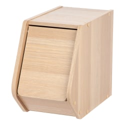 IRIS Modular Stacking Storage Box With Door, 12-1/16"H x 7-7/8"W x 15-5/16"D, Brown