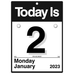 AT-A-GLANCE “Today Is" 2023 RY Daily Wall Calendar, Small, 6" x 6"