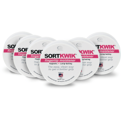 Lee® Sortkwik™ Hygienic Fingertip Moisteners, 0.38 Oz, Pink, Pack Of 6 Moisteners