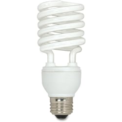 Satco 23-watt T2 Spiral CFL Bulb 3-pack - 23 W - 100 W Incandescent Equivalent Wattage - 120 V AC - 1600 lm - Spiral - T2 Size - White Light Color - E26 Base - 12000 Hour - 4400.3°F (2426.8°C) Color Temperature - 82 CRI