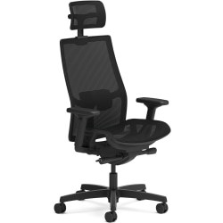 HON Ignition 2.0 Mid-back Task Chair with Headrest - Mid Back - Black - Armrest - 1 Each