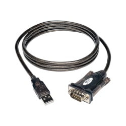 Tripp Lite 5ft USB to Serial Adapter Cable USB-A to DB9 RS-232 M/M 5' - Serial adapter - USB - RS-232 - black