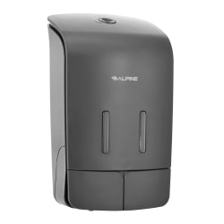 Alpine Wall-Mounted Dual Soap/Hand Sanitizer Dispenser, 9-13/16"H x 5-3/4"W x 3-3/4"D, Gray