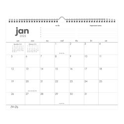 2025 Blue Sky Monthly Wall Calendar, 15" x 12", To Do, January 2025 To December 2025