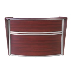 Regency Marque 72"W Single-Unit Curved Reception Desk Workstation, Mahogany, 77290MH