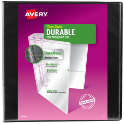Avery® Durable View 3-Ring Binder, 2" Slant Rings, Black